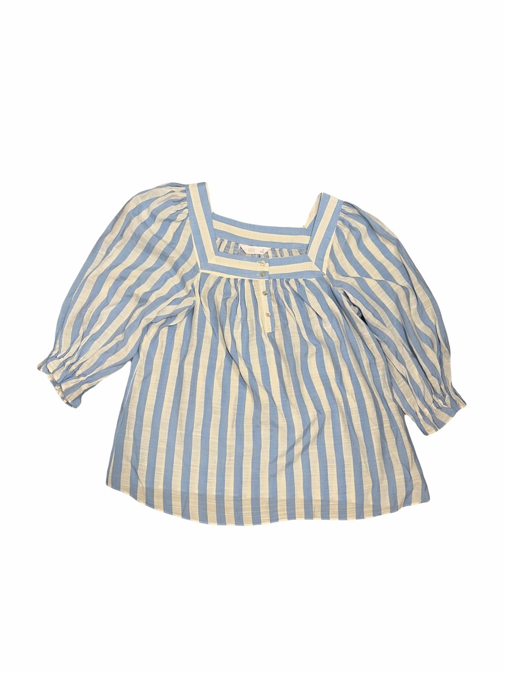 New LC Lauren Conrad henley puff sleeve peasant top - Picture 2 of 4